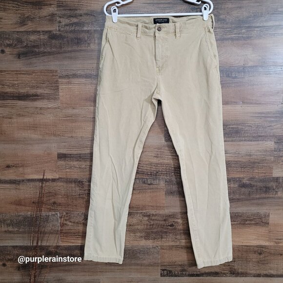 American Eagle Slim Chino Pants 31x32 Measures 32x31 360 Extreme Flex Preppy - Picture 1 of 13